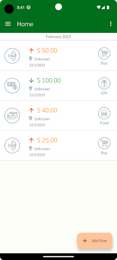 Android application Money Monitor screenshort