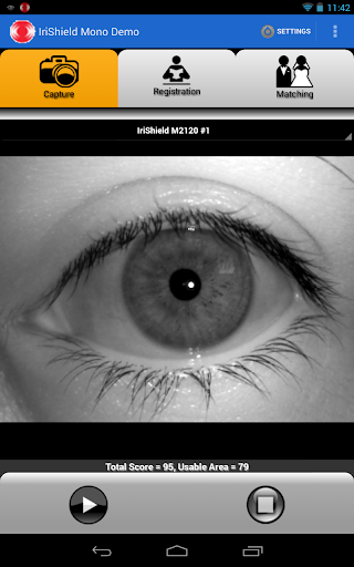 Android application IriShield Demo screenshort
