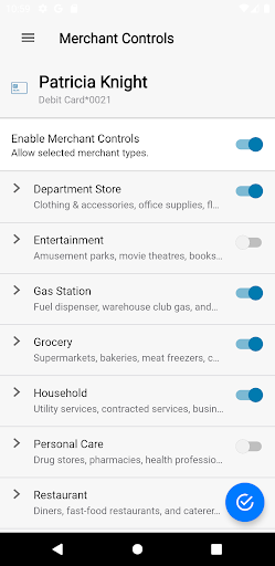 Screenshot of First Foundation Card Control