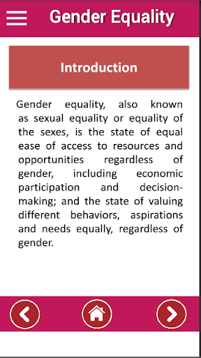Android application Gender Equality - offline lear screenshort