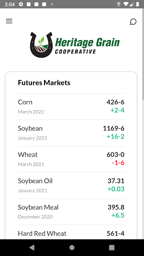 Screenshot of Heritage Grain Cooperative