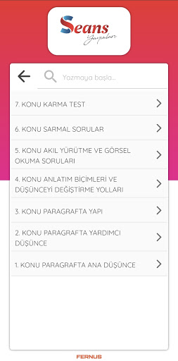 Android application Seans Video Çözüm screenshort