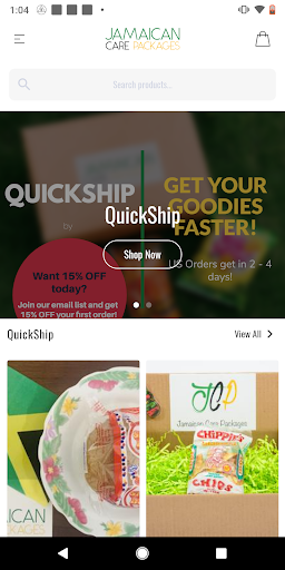 Android application Jamaican Care Packages screenshort
