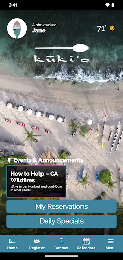 Vista previa de la aplicación