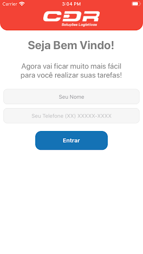 Android application CDR LOG Ferramenta Logística. screenshort