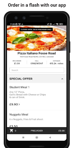 Android application Pizza Italiano screenshort