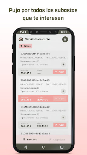 Android application Mercopig screenshort