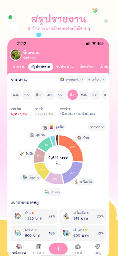 รายรับรายจ่าย น่ารัก :Moneypod Screen 3