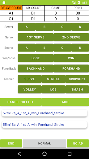 Tennis Recorder and Analysis Screen 3