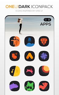 Captura de pantalla del paquet d'icones ONE UI DARK