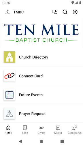 Android application Ten Mile Baptist Church screenshort