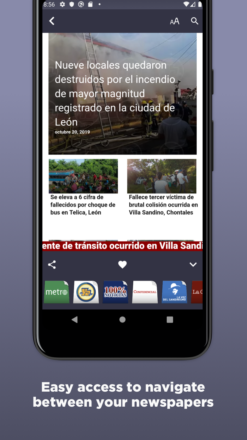Android application Nicaraguan Newspapers screenshort