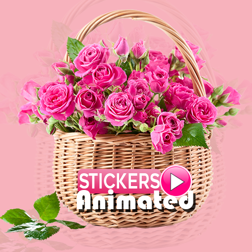 Moving flowers And Roses Animated Stickers