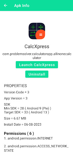 Apk Info Screen 2