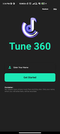 Android application Tune 360 screenshort