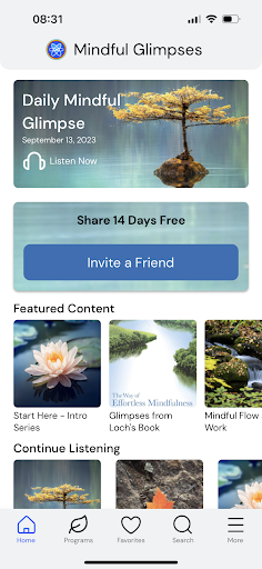Screenshot of Mindful Glimpses: Meditation