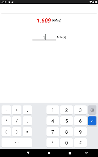 Mile KiloMeter Calc Screen 3