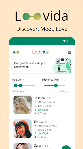 Android application Loovida: Your Dating App screenshort