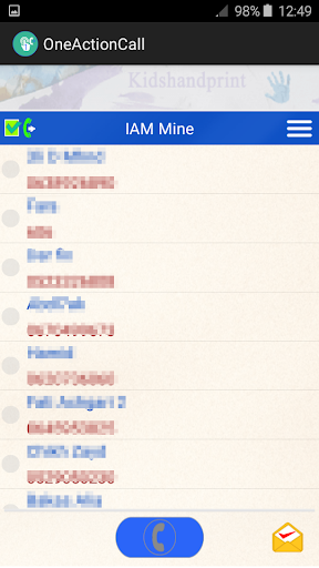 Android application One Action Call screenshort