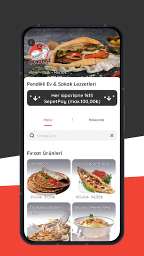 Android application Pendikli Ev & Sokak Lezzetleri screenshort