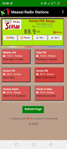 Maasai Radio App Screen 2