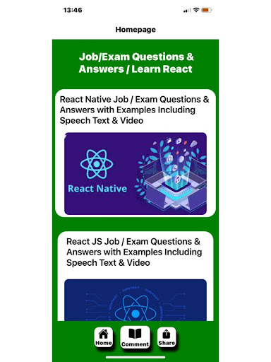 Android application React Q&A screenshort