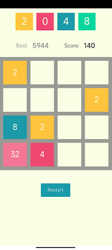 Android application simple2048 screenshort
