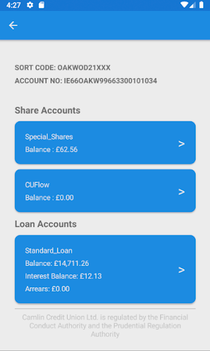 Camlin Credit Union Ltd. Screen 3