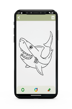 サメの塗り絵ゲームのおすすめ画像4