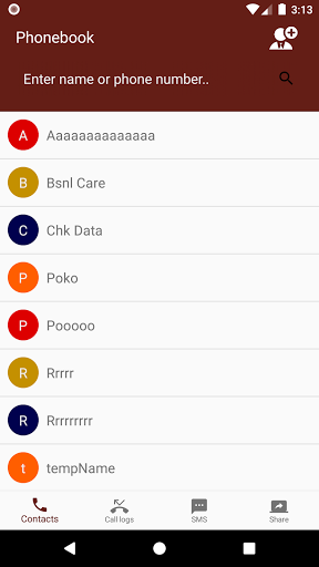 Contacts Screen 2