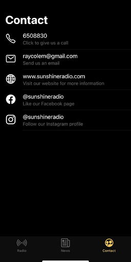 Sunshine Raydio Screen 3