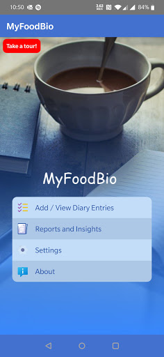 Android application MyFoodBio: Food Diary & Stats screenshort