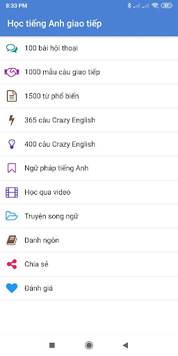 Android application Học tiếng Anh cơ bản screenshort