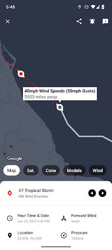 Screenshot of My Hurricane Tracker Pro