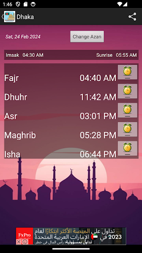Android application Bangladesh Prayer Timings screenshort