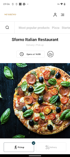 Android application Sforno Italian Restaurant screenshort