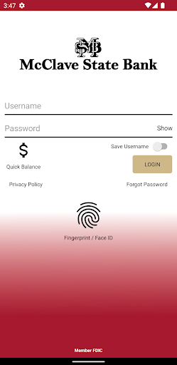Android application McClave State Bank Mobile screenshort