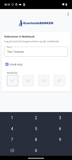 Android application Banken Erhverv screenshort