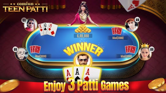 Teen Patti Comfun-Indian 3 Patti  Card Game Online 3