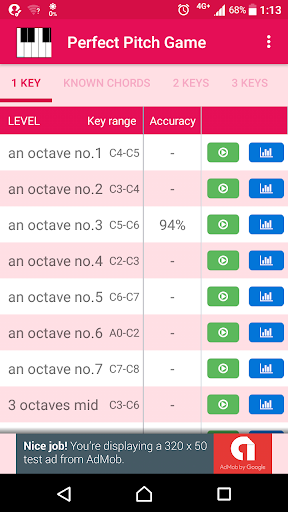 Android application Perfect Pitch Game screenshort
