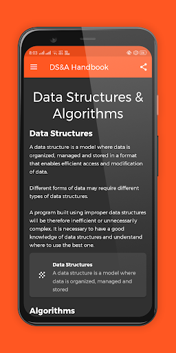 Android application Data Structures & Algorithms screenshort
