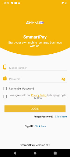 Android application Smmart Pay screenshort