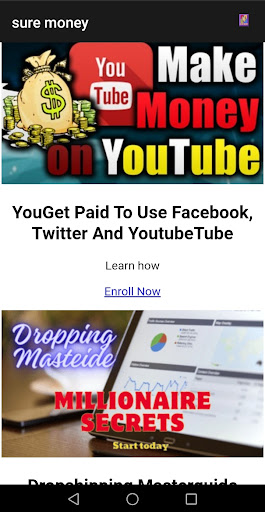 Android application sure money screenshort
