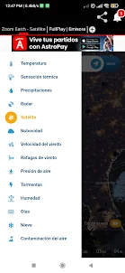 Clima en vivo + Zoom Earth