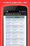 screenshot of Sismos en Chile y Emergencias