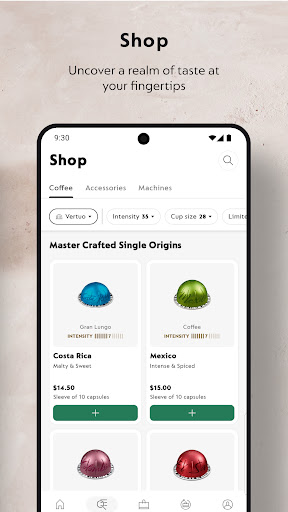Screenshot of Nespresso Store