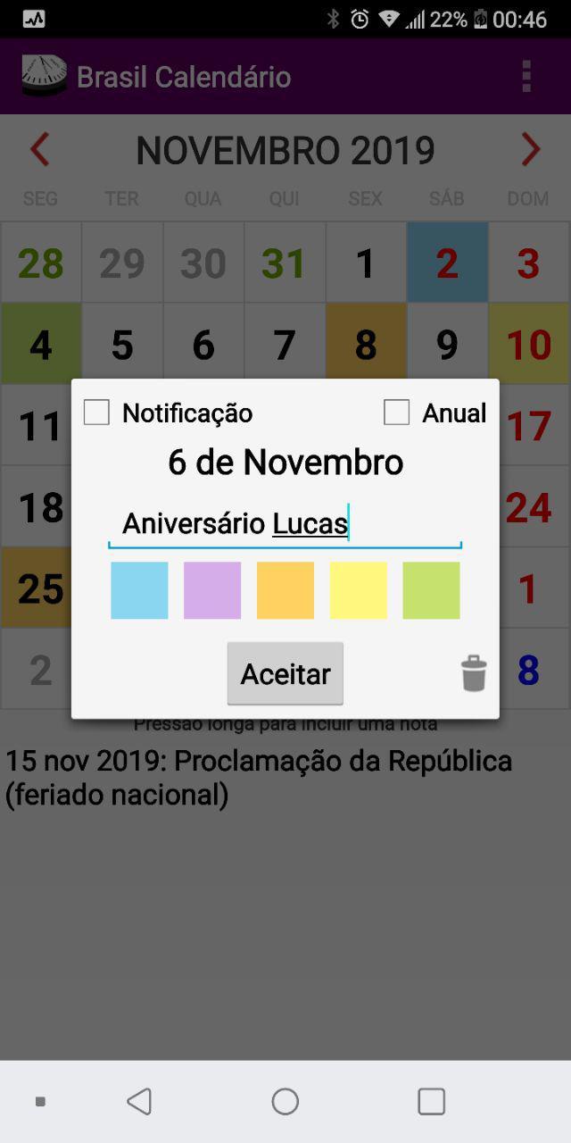 Android application Almanac - 2022 Calendar screenshort