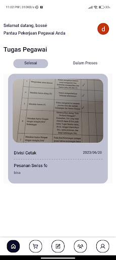 Atan App - Manajemen Produksi Screen 2