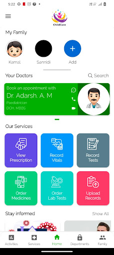 Android application Dr. Adarsh Pediatrician screenshort