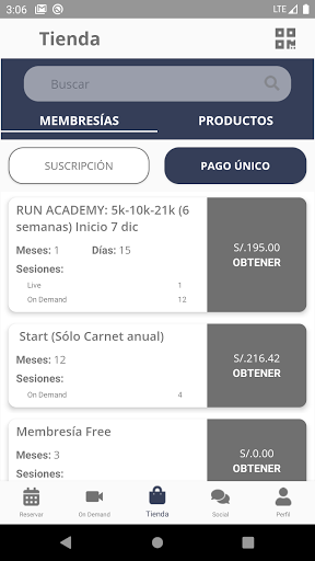 Android application Peru Runners Club screenshort
